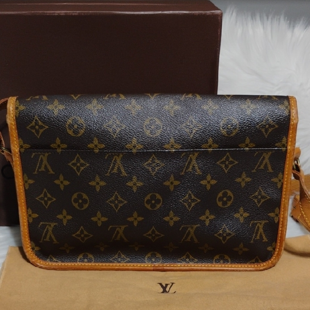 SALE! Louis Vuitton Monogram Gibessier MM M42247 Shoulder Bag W Dust Bag & Box - Picture 3 of 16